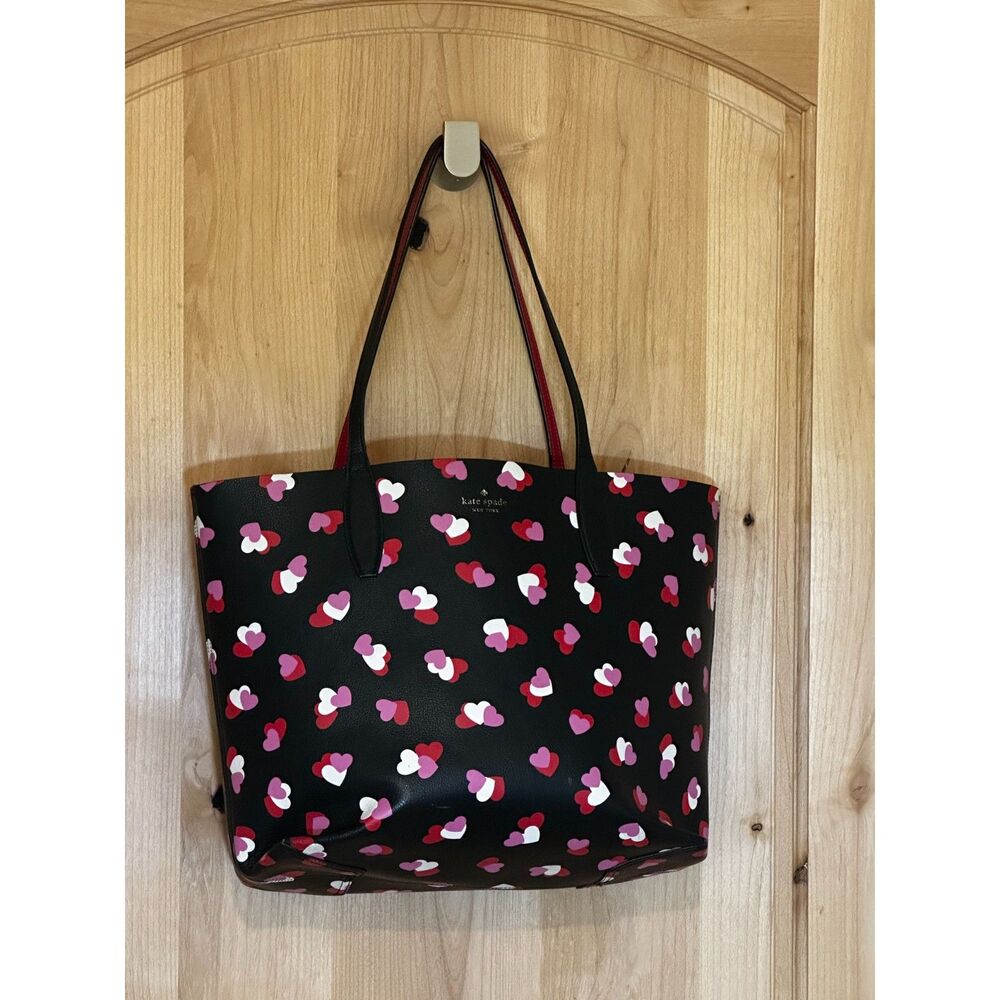 Kate Spade New York Flutter Hearts Large Reversible Tote Bag EUC ☔️